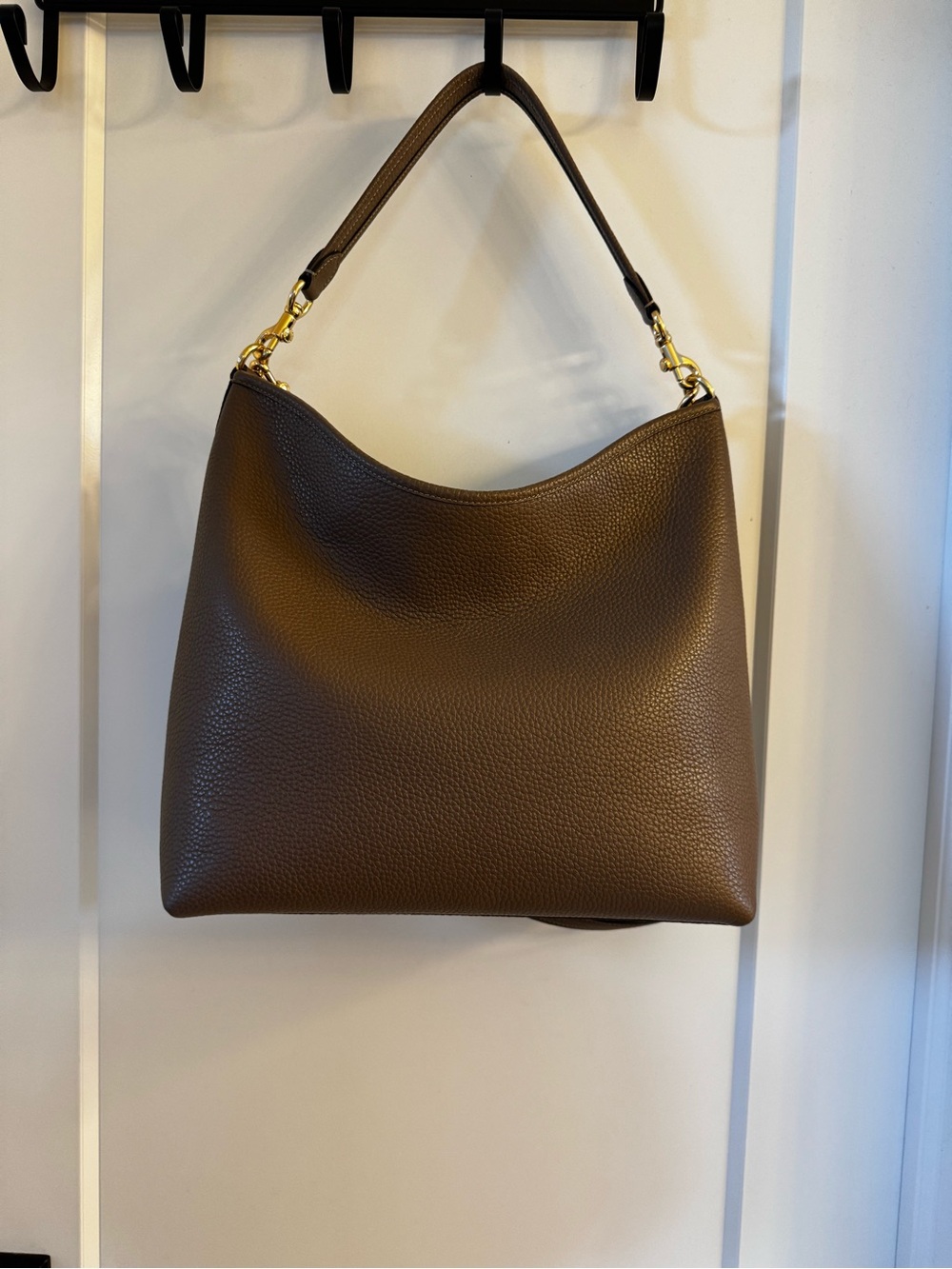 Coach Large Lauren Pebble Leather Shoulder Bag, Taupe - Picture 2 of 4